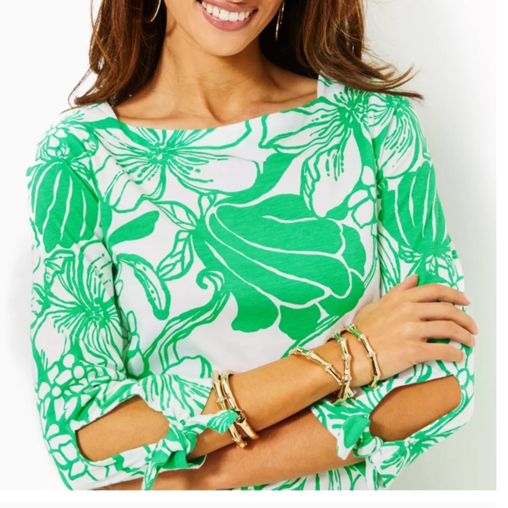 Lilly Pulitzer Dress Lidiya Boat Neck Spearmint Oversized Kiss My Tulips